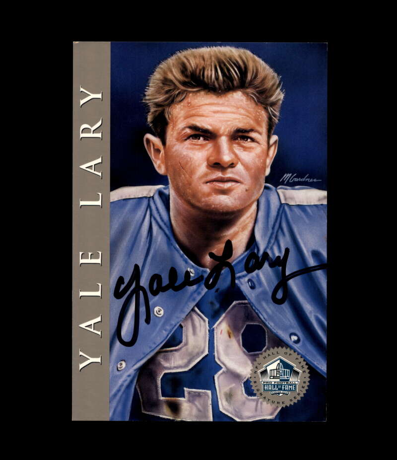 Yale Lary NFL Coa Signed 1998 HOF Signature Series /2500 Autograph