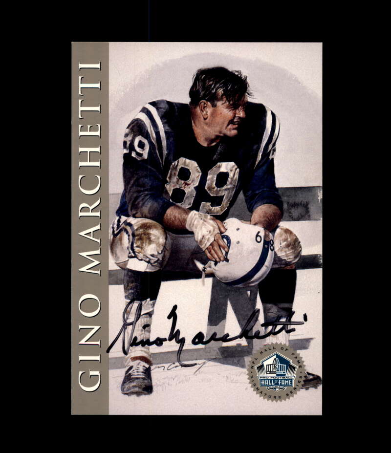 Gino Marchetii NFL Coa Signed 1998 HOF Signature Series /2500 Autograph