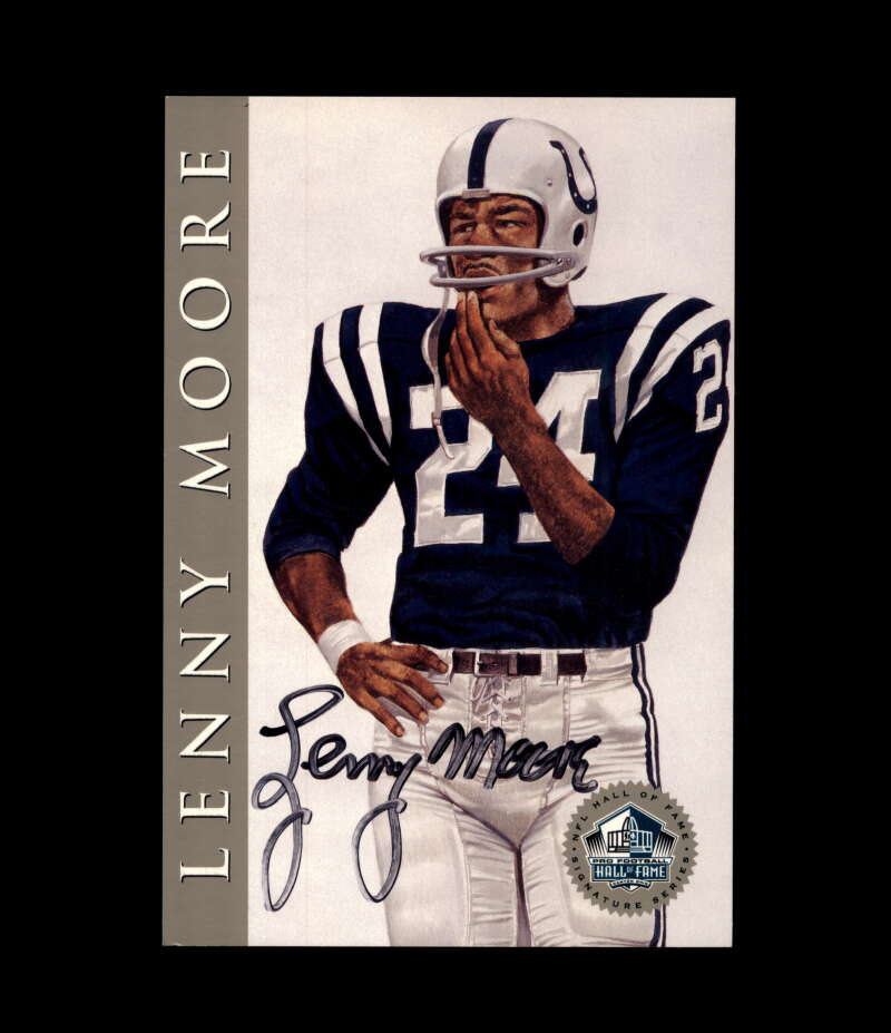 Lenny Moore NFL Coa Signed 1998 HOF Signature Series /2500 Autograph