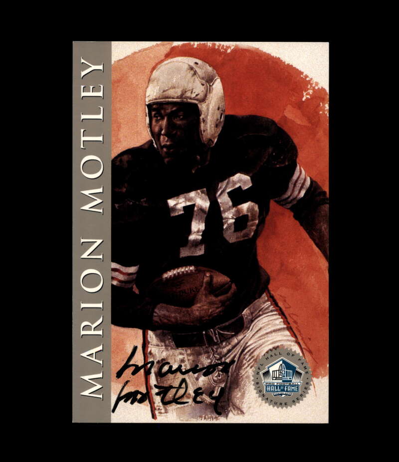 Marion Motley NFL Coa Signed 1998 HOF Signature Series /2500 Autograph