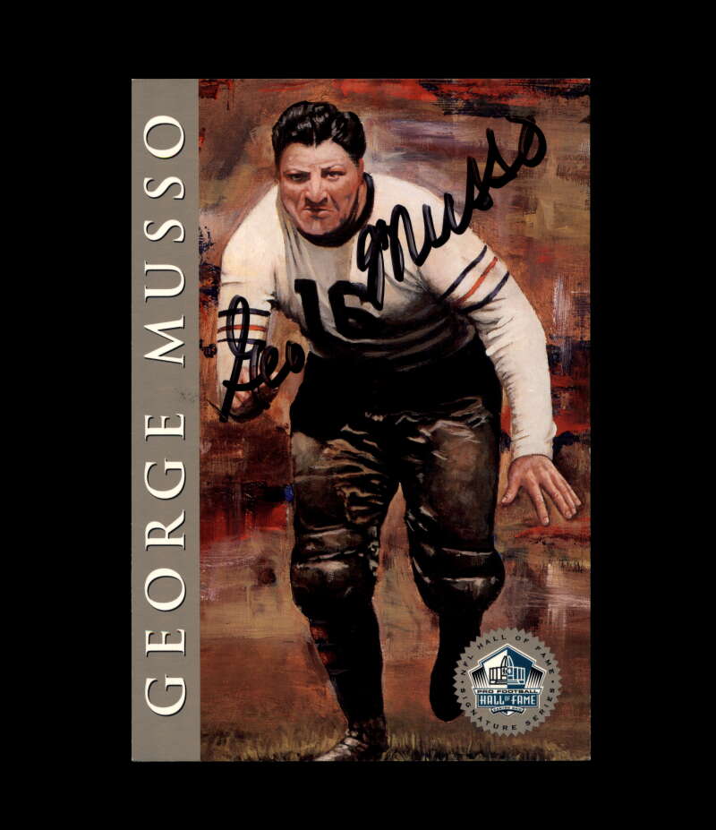 George Musso NFL Coa Signed 1998 HOF Signature Series /2500 Autograph