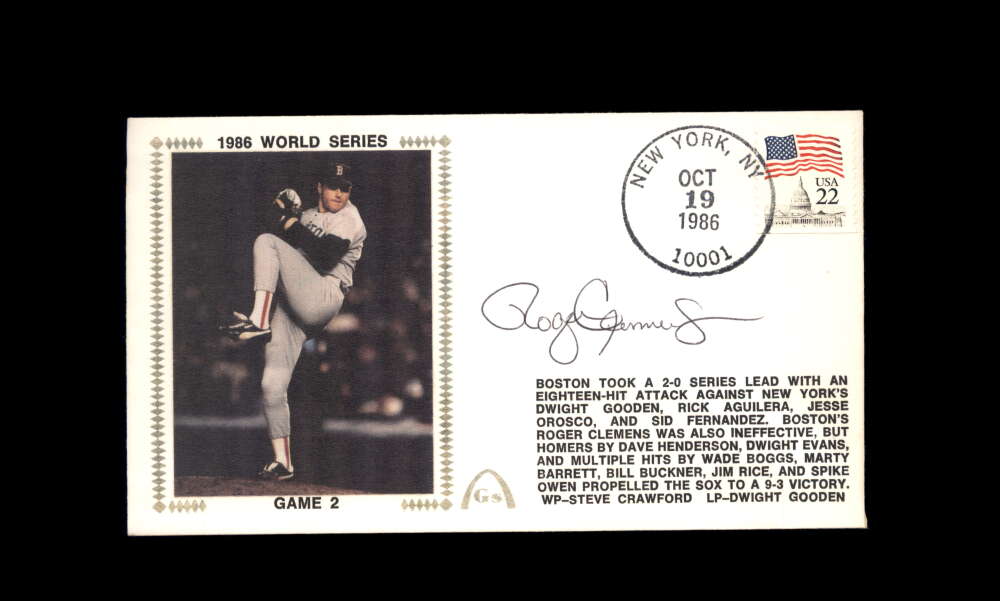 Roger Clemens PSA DNA Signed 1986 First Day Cover Cache FDC World Series Autograph