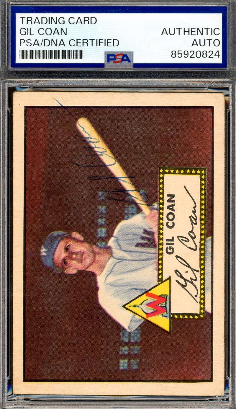 Gil Coan PSA DNA Vintage Signed 1952 Topps Autograph