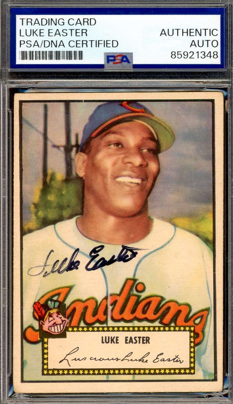 Luke Easter PSA DNA  Vintage Signed 1952 Topps Autograph