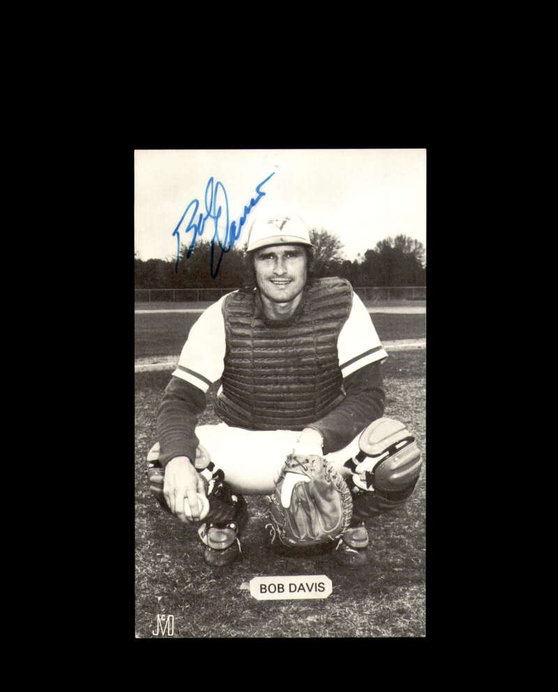 Bob Davis Signed 1970s J.D. McCarthy Vintage Photo Posctard Blue Jays Autograph