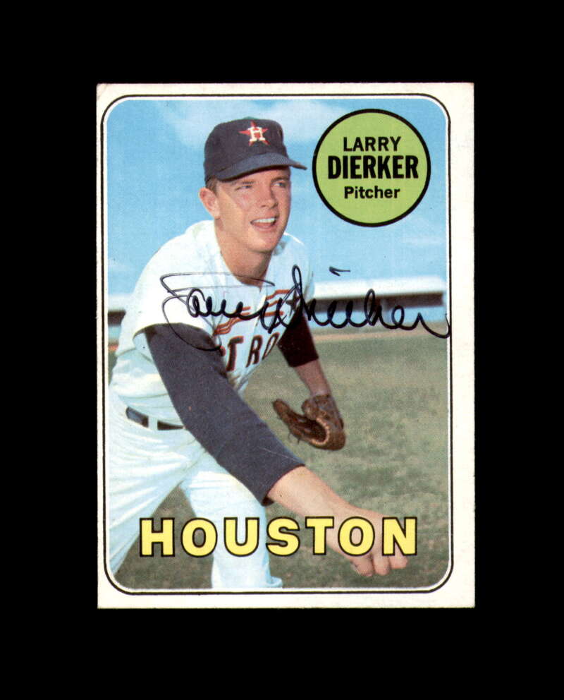 Larry Dierker Signed Authentic 1969 Topps Houston Astros Autograph