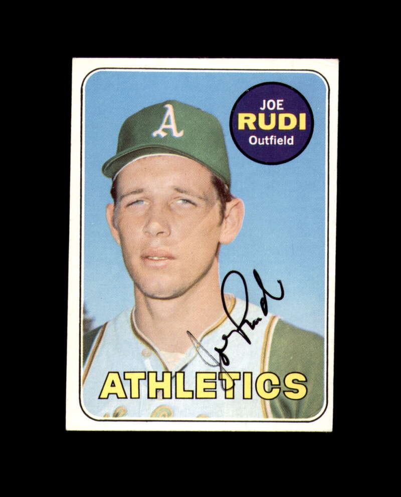 Joe Rudi Signed Authentic 1969 Topps Oakland Athletics Autograph