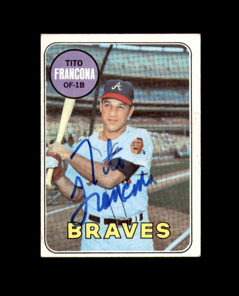 Tito Francona Signed Authentic 1969 Topps Atlanta Braves Autograph