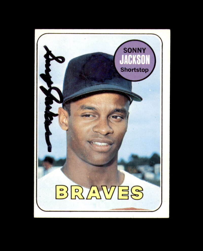 Sonny Jackson Signed Authentic 1969 Topps Atlanta Braves Autograph