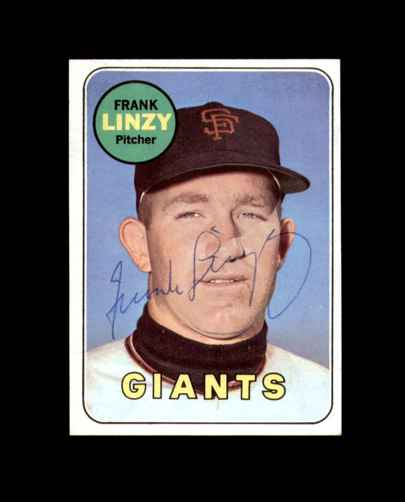 Frank Linzy Signed Authentic 1969 Topps San Francisco Giants Autograph