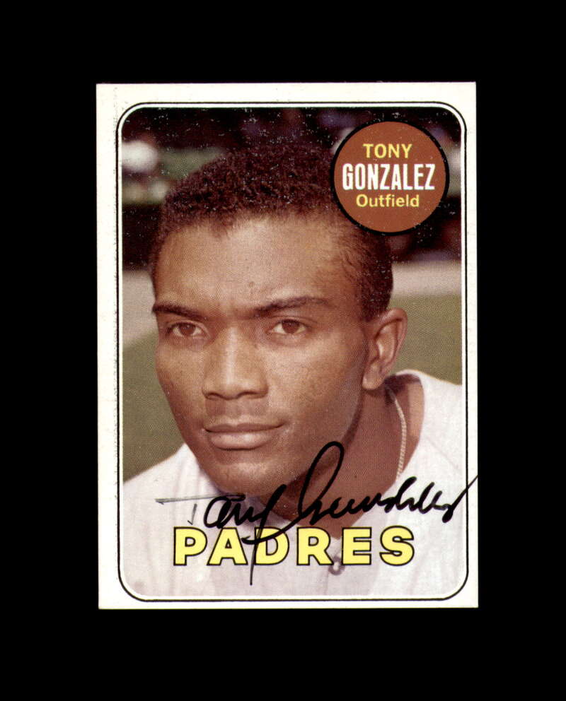 Tony Gonzalez Signed Authentic 1969 Topps San Diego Padres Autograph