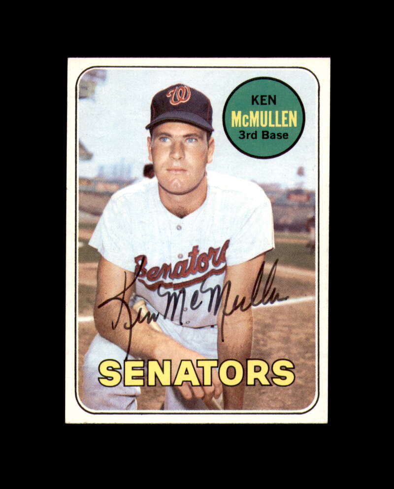 Ken McMullen Signed Authentic 1969 Topps Washington Senators Autograph