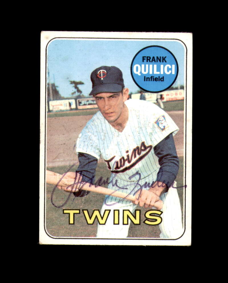 Frank Quilici Signed Authentic 1969 Topps Minnesota Twins Autograph