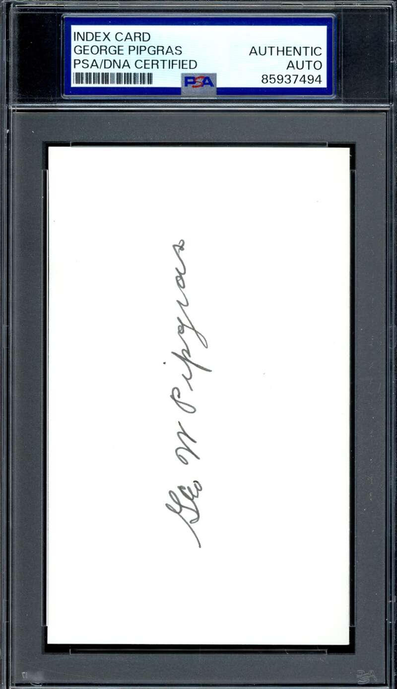George Pipgras PSA DNA Signed 3x5 Index Card Autograph