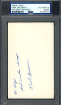Karl Spooner PSA DNA Signed 3x5 Index Card 55 Dodgers Autograph