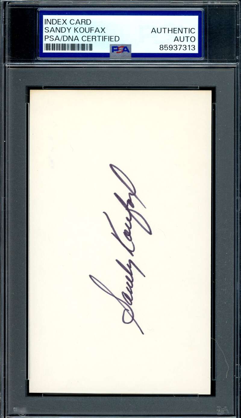 Sandy Koufax PSA DNA Signed 3x5 Index Card Autograph