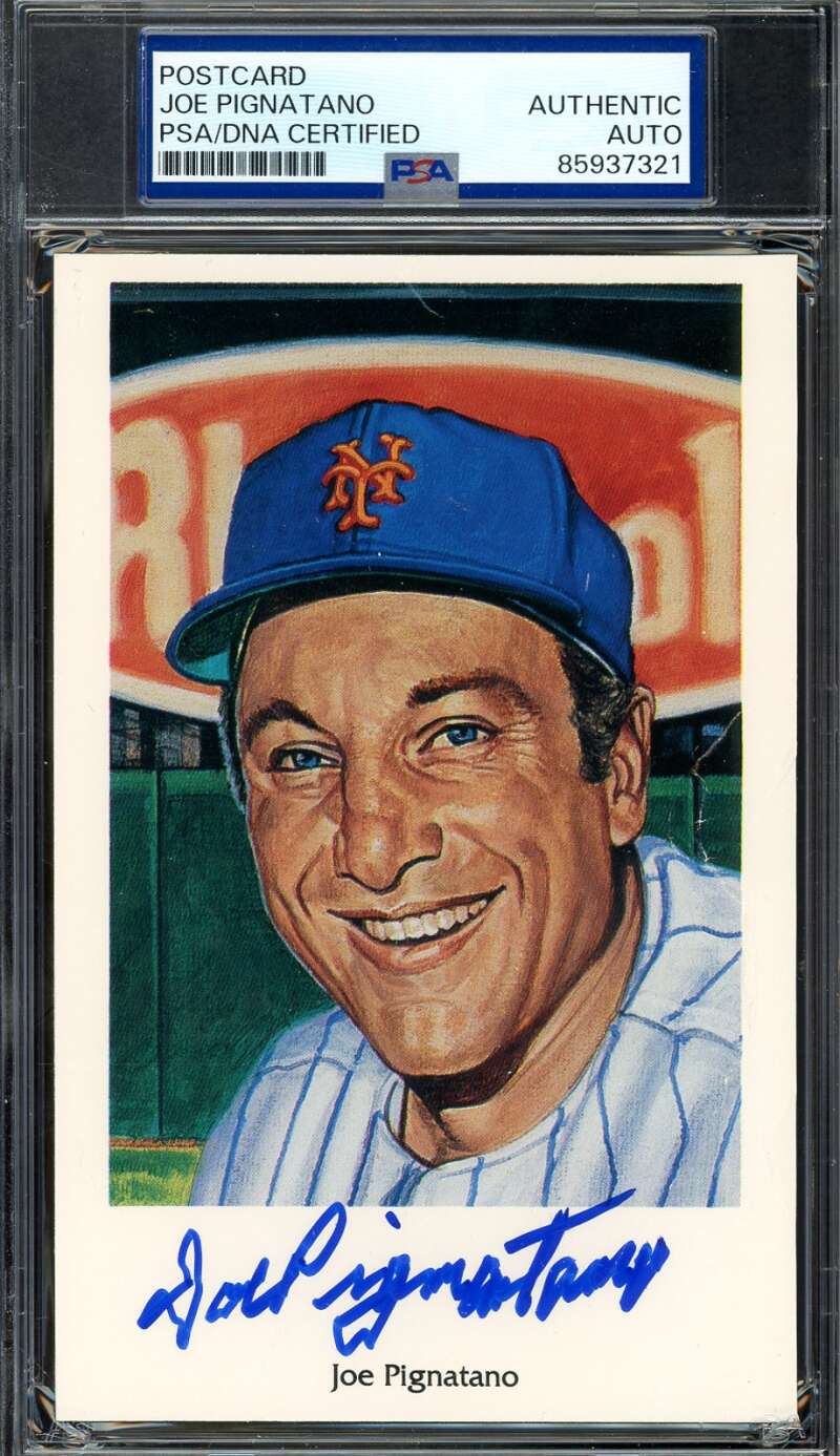 Joe Pignatano PSA DNA Signed 1994 Ron Lewis 1969 Mets Postcard Autograph