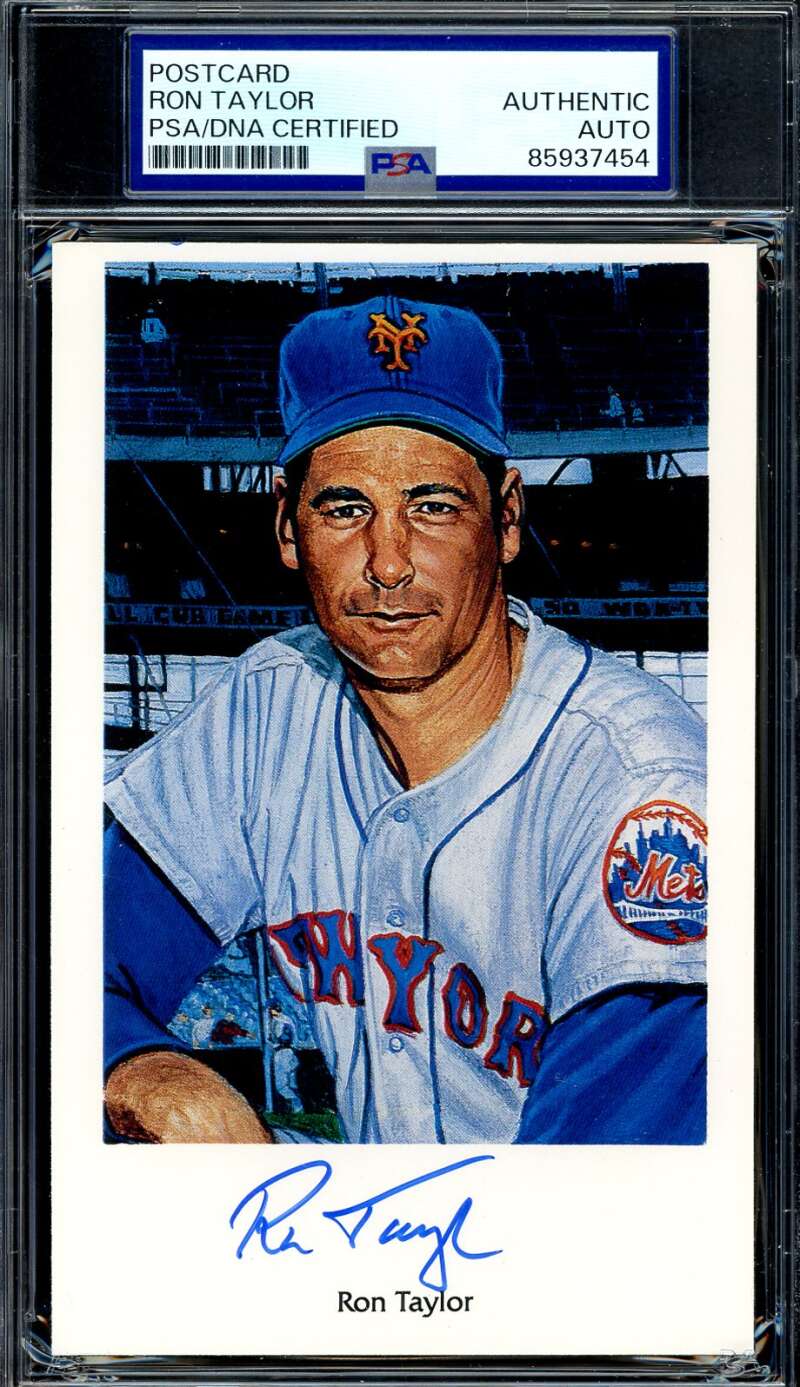 Ron Taylor PSA DNA Signed 1994 Ron Lewis 1969 Mets Postcard Autograph