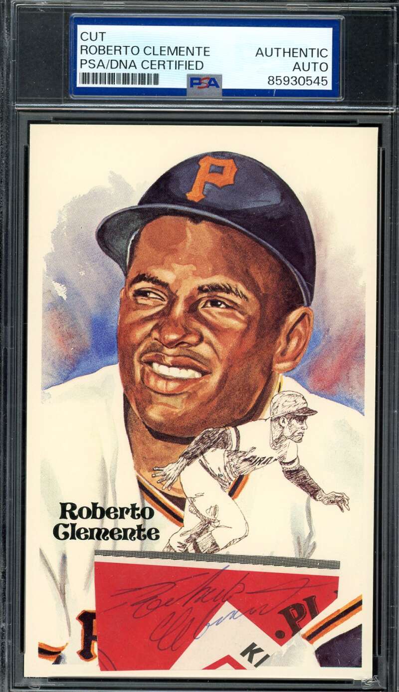 Roberto Clemente PSA DNA Signed Perez Steele Postcard Cut Autograph