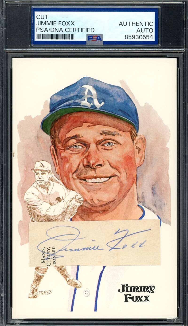 Jimmie Foxx PSA DNA Signed Perez Steele Postcard Cut Autograph