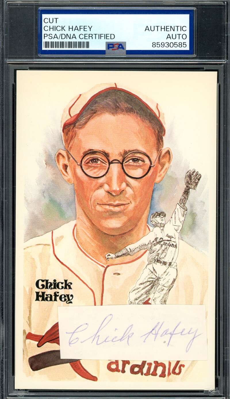 Chick Hafey PSA DNA Signed Perez Steele Postcard Cut Autograph