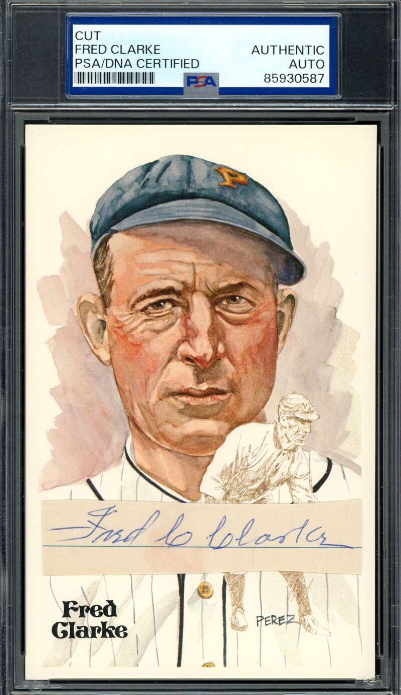Fred Clarke PSA DNA Signed Perez Steele Postcard Cut Autograph