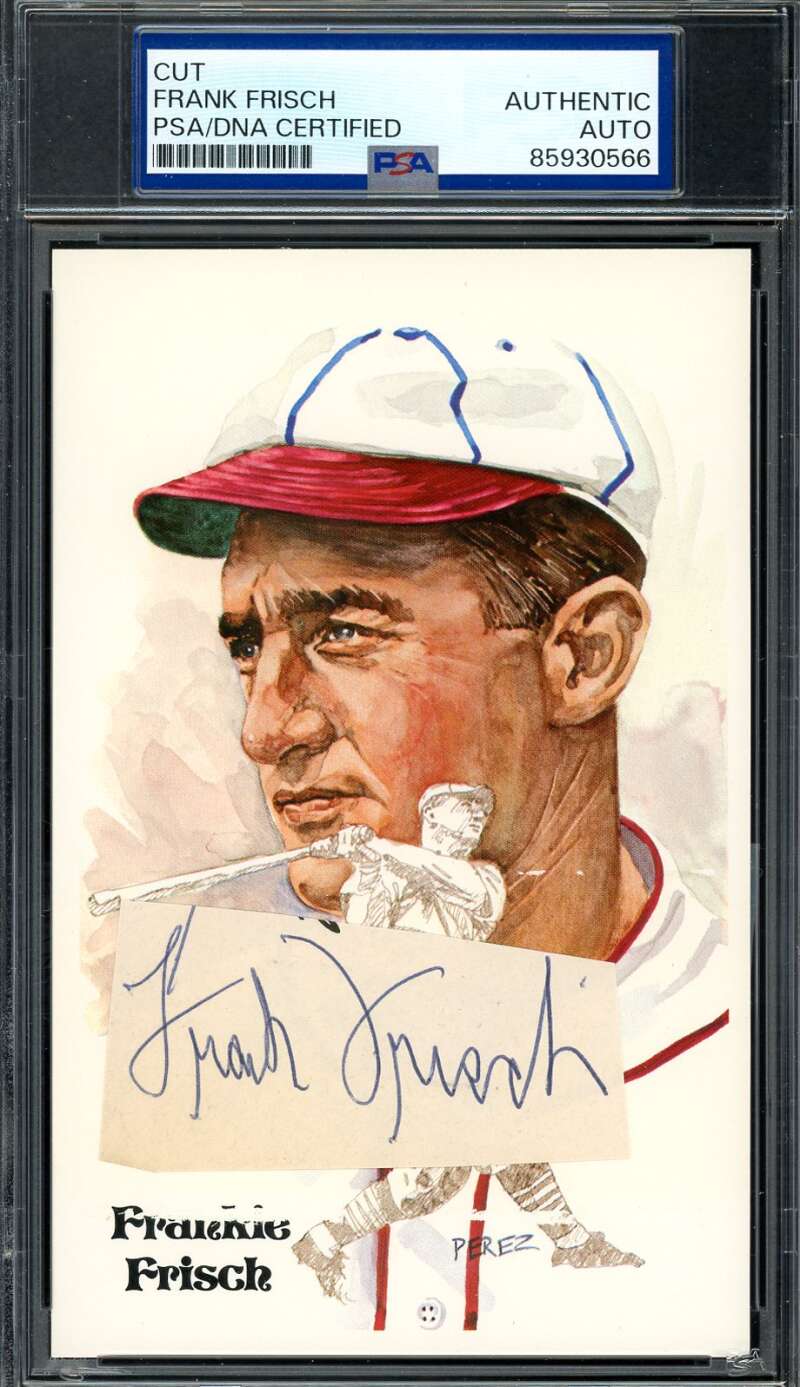 Frankie Frisch PSA DNA Signed Perez Steele Postcard Cut Autograph