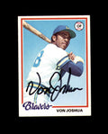 Von Joshua Signed 1978 Topps Milwaukee Autograph