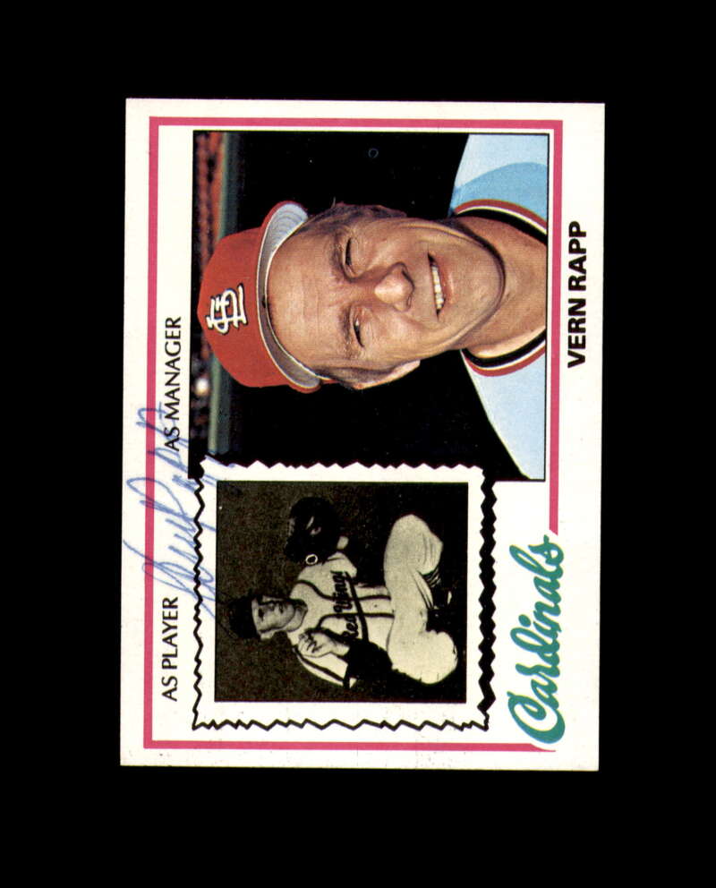 Vern Rapp Signed 1978 Topps St. Louis Cardinals Autograph