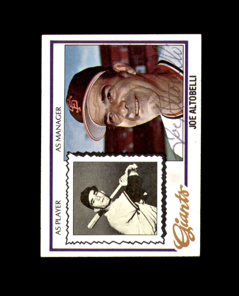 Joe Altobelli Signed 1978 Topps San Francisco Giants Autograph