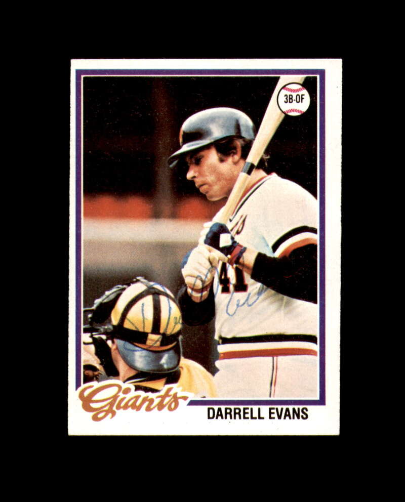 Darrell Evans Signed 1978 Topps San Francisco Giants Autograph