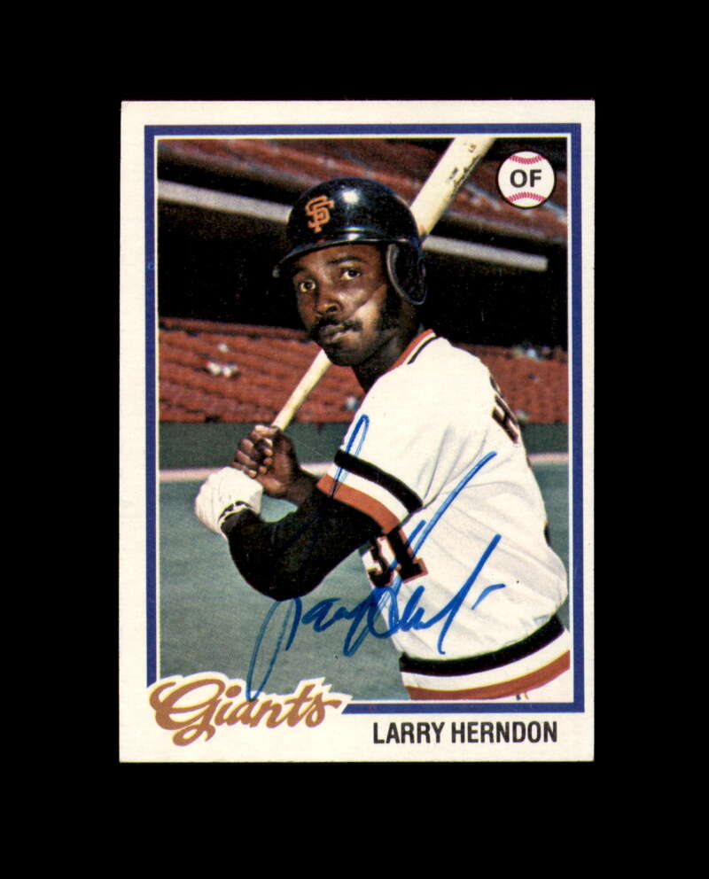 Larry Herndon Signed 1978 Topps San Francisco Giants Autographed