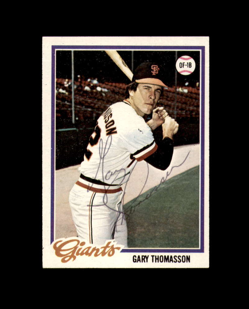 Gary Thomasson Signed 1978 Topps San Francisco Giants Autograph