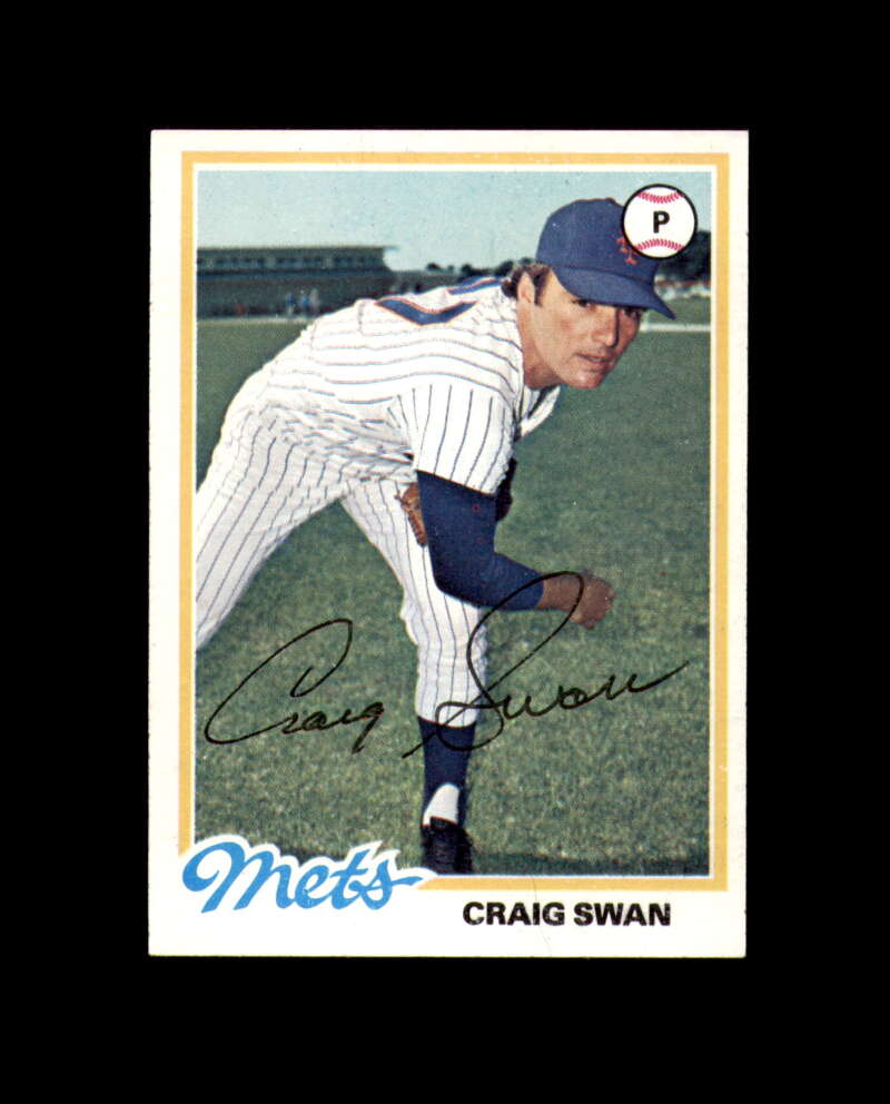 Craig Swan Signed 1978 Topps New York Mets Autograph