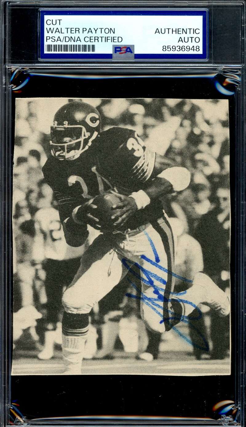 Walter Payton PSA DNA Autograph 4x5 Vintage Photo Signed