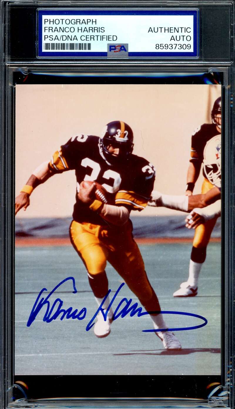 Franco Harris PSA DNA Autograph 4x5 Photo Steelers Signed