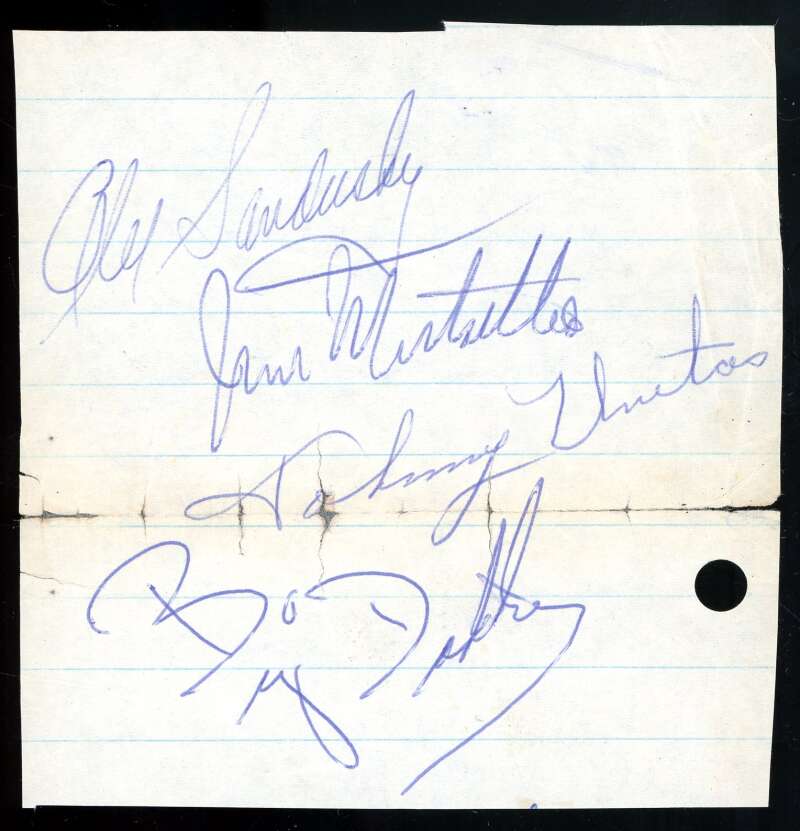 Unitas Lipscomb Sandusky Mutscheller JSA Loa Autograph Rare Colts Album Page Signed By 4