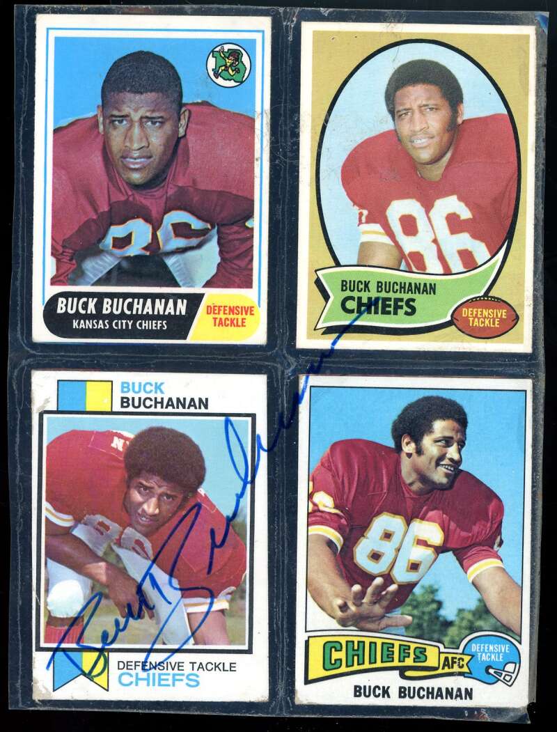 Buck Buchanan PSA DNA Autograph Laminated Four Topps Cards Signed