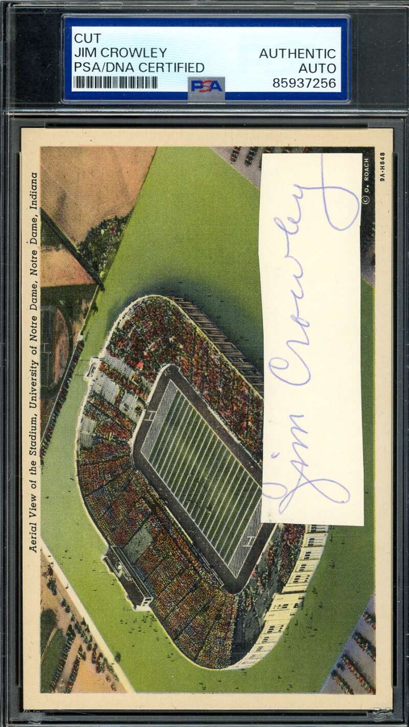 Jim Crowley PSA DNA Autograph Photo Postcard Cut Notre Dame Signed
