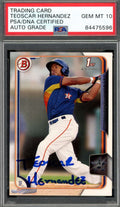 Teoscar Hernandez Gem Mint 10 PSA DNA Signed 2015 Bowman First Rookie Autograph