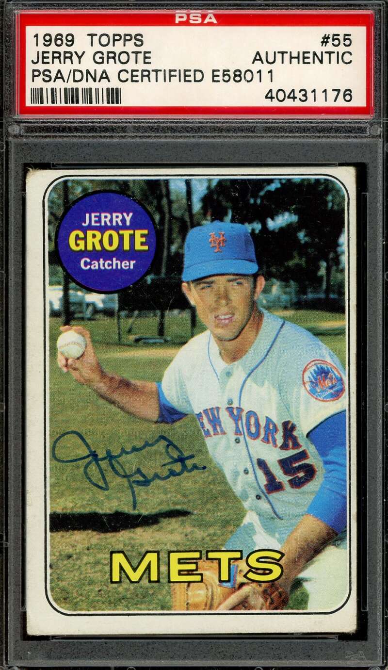 Jerry Grote PSA DNA Signed 1969 Topps Mets Autograph