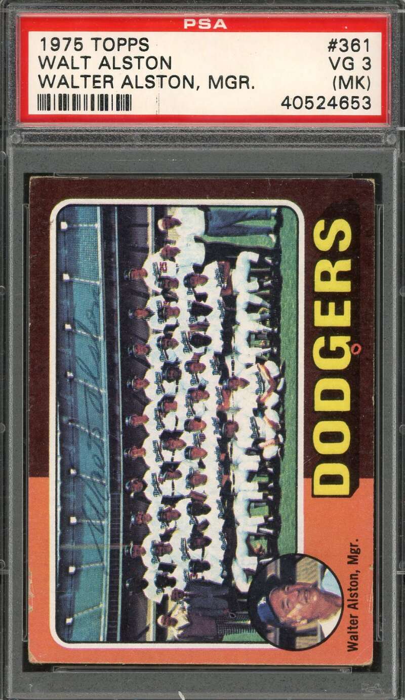 Walter Alston PSA DNA Signed 1975 Topps Dodgers Autograph