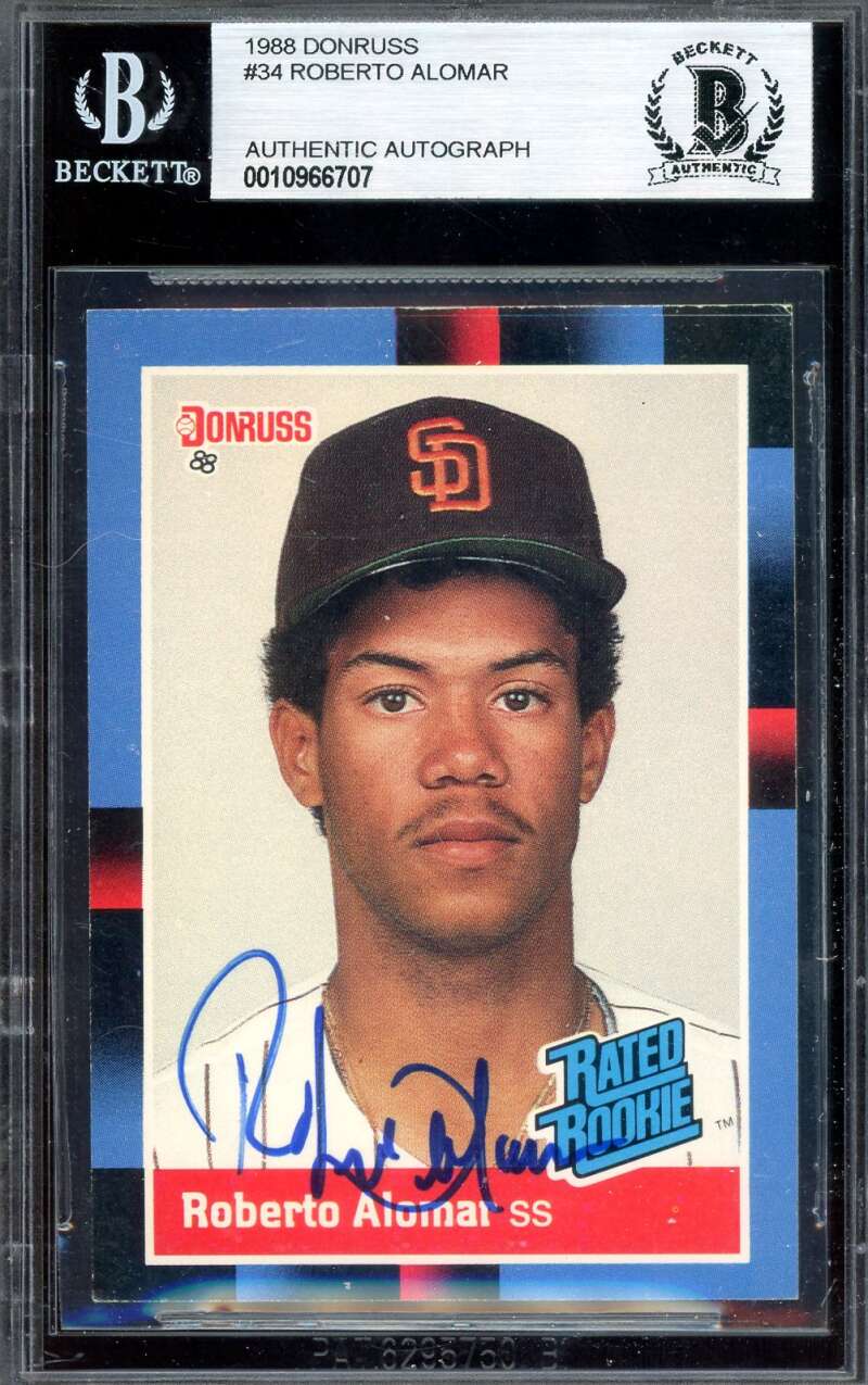 Roberto Alomar Beckett BAS Signed 1988 Donruss Rookie Autograph