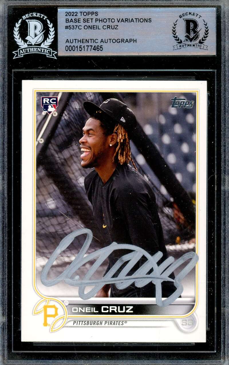 Oneil Cruz Beckett BAS Signed 2022 Topps Rookie Autograph