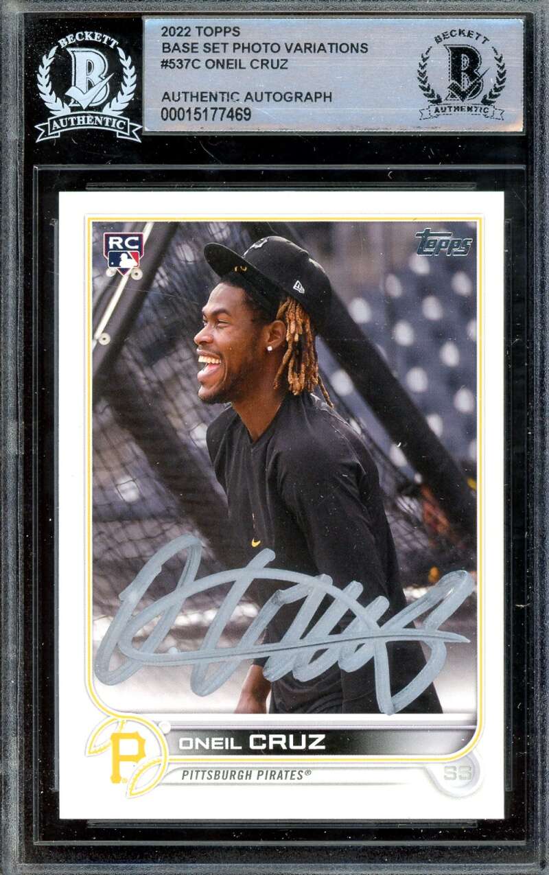 Oneil Cruz Beckett BAS Signed 2022 Topps Rookie Autographed