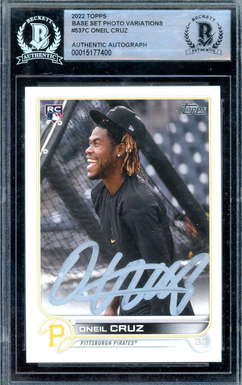 Oneil Cruz Beckett BAS Autograph 2022 Topps Rookie Signed Pirates