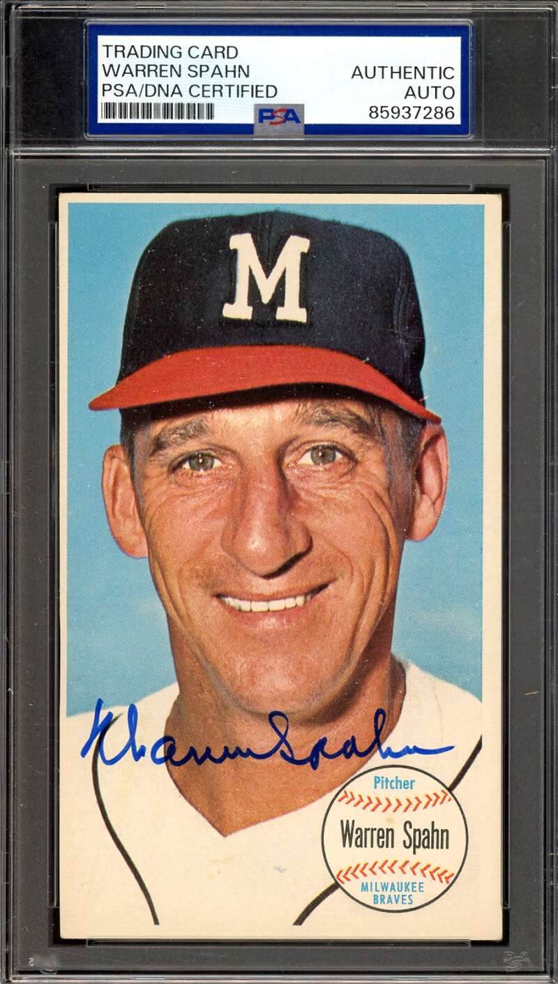 Warren Spahn PSA DNA Signed 1964 Topps Giants Autograph