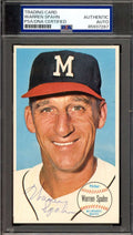 Warren Spahn PSA DNA Vintage Signed 1964 Topps Giants Autographed