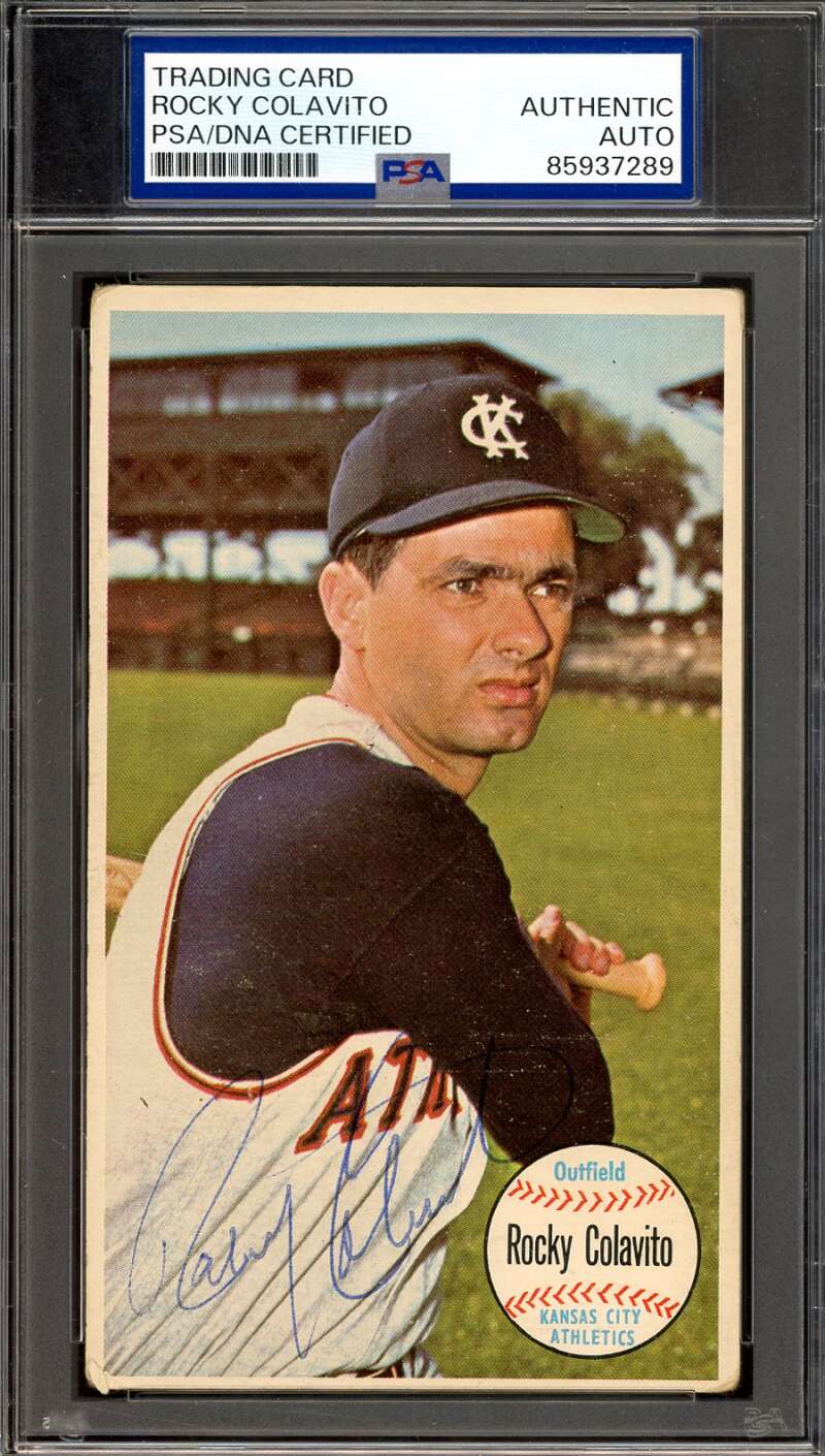 Rocky Colavito PSA DNA Signed 1964 Topps Giants Autograph