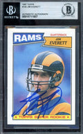 Jim Everett Beckett BAS Signed 1987 Topps Rookie Autograph Rams